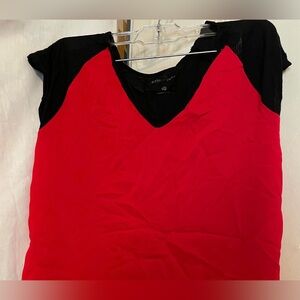 Eric & Lani Red & Black V Neck Shirt XS